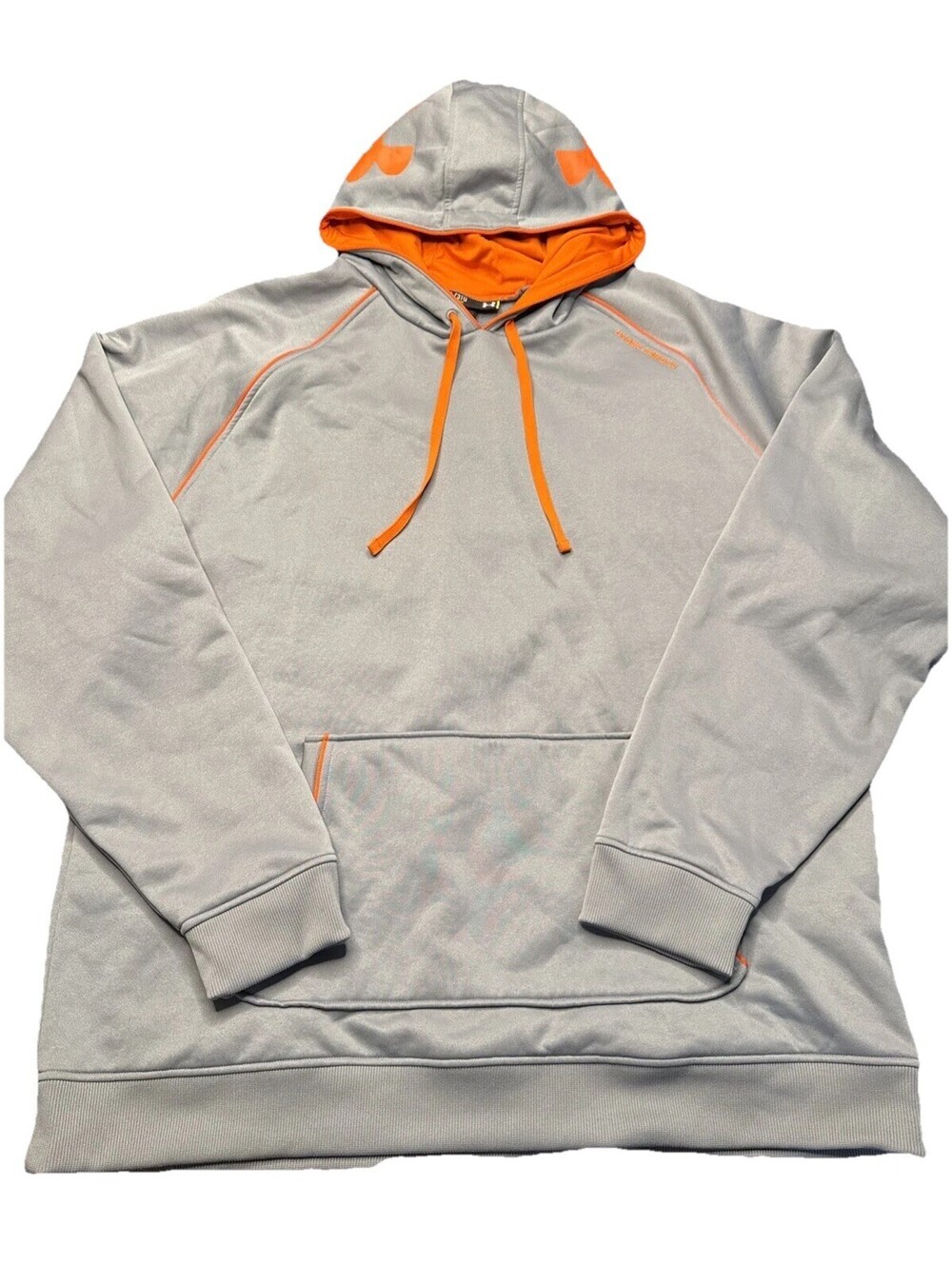 Under Amour Hoodie Gray Orange Men's 3XL Loose